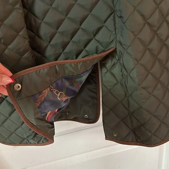 Ralph Lauren Diamond quilt jacket with faux leather trim XL NWT - Picture 12 of 17